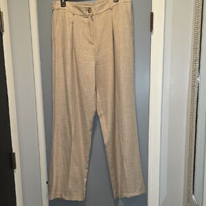 Beige Wide Leg Women's Pants